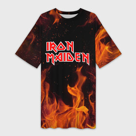 Платье-футболка 3D с принтом Iron Maiden ,  |  | iron | iron maiden | maiden | music | rock | айрон майден | айрон мейден | музыка | рок