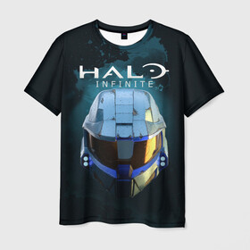 Мужская футболка 3D с принтом Halo Infinite , 100% полиэфир | прямой крой, круглый вырез горловины, длина до линии бедер | fp | halo | halo infinite | master chief | microsoft | skull | игра | мастер чиф | сияние | спартанец 117 | череп | шутер