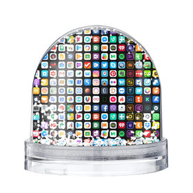 Снежный шар с принтом Iphone and Apps Icons , Пластик | Изображение внутри шара печатается на глянцевой фотобумаге с двух сторон | android | apk | apps | icon | iphone | iphone and apps icons | social | айфон | андроид | значок | приложение