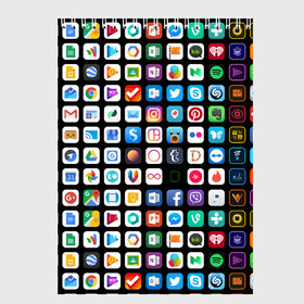 Скетчбук с принтом Iphone and Apps Icons , 100% бумага
 | 48 листов, плотность листов — 100 г/м2, плотность картонной обложки — 250 г/м2. Листы скреплены сверху удобной пружинной спиралью | android | apk | apps | icon | iphone | iphone and apps icons | social | айфон | андроид | значок | приложение