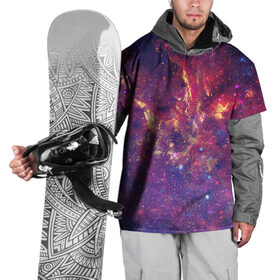 Накидка на куртку 3D с принтом Огненный разлом , 100% полиэстер |  | арт | желтый | звёзды | космос | красный | облако | синий | сияние | фиолетовый | яркие цвета