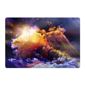 Магнитный плакат 3Х2 с принтом Яркий свет , Полимерный материал с магнитным слоем | 6 деталей размером 9*9 см | арт | желтый | звёзды | космос | красный | облако | оранжевый | синий | сияние | фиолетовый | яркие цвета