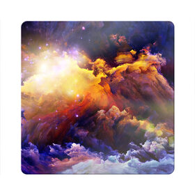 Магнит виниловый Квадрат с принтом Яркий свет , полимерный материал с магнитным слоем | размер 9*9 см, закругленные углы | арт | желтый | звёзды | космос | красный | облако | оранжевый | синий | сияние | фиолетовый | яркие цвета