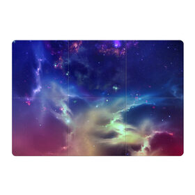 Магнитный плакат 3Х2 с принтом Космическое сияние , Полимерный материал с магнитным слоем | 6 деталей размером 9*9 см | арт | желтый | звёзды | зелёный | космос | красный | облако | оранжевый | синий | сияние | фиолетовый | яркие цвета