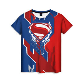 Женская футболка 3D с принтом Знак Супермен , 100% полиэфир ( синтетическое хлопкоподобное полотно) | прямой крой, круглый вырез горловины, длина до линии бедер | justice league movie | superman logo | vdpartat | геометрия | знаки | лига справедливости | логотипы | символы | супермен
