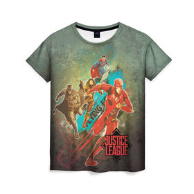 Женская футболка 3D с принтом 1 , 100% полиэфир ( синтетическое хлопкоподобное полотно) | прямой крой, круглый вырез горловины, длина до линии бедер | aquaman | batman | flash | justice league movie | superman | vdpartat | аквамен | бетмен | лига справедливости | супермен | флеш