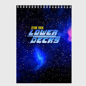 Скетчбук с принтом Звездный путь: нижние палубы , 100% бумага
 | 48 листов, плотность листов — 100 г/м2, плотность картонной обложки — 250 г/м2. Листы скреплены сверху удобной пружинной спиралью | cartoon | decks | galaxy | logo | lower | stars | trek | wars | войны | вселенная | галактика | детские | звездные | звезды | инопланетяне | корабли | космические | космос | логотип | мультик | мультсериал | надпись | планеты