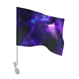 Флаг для автомобиля с принтом Космическое небо , 100% полиэстер | Размер: 30*21 см | арт | звёзды | иний | космос | облако | розовый | сияние | тёмный | туманность | фиолоетовый | черный | яркие цвета