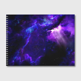 Альбом для рисования с принтом Космическое небо , 100% бумага
 | матовая бумага, плотность 200 мг. | арт | звёзды | иний | космос | облако | розовый | сияние | тёмный | туманность | фиолоетовый | черный | яркие цвета