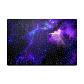 Пазл магнитный 126 элементов с принтом Космическое небо , полимерный материал с магнитным слоем | 126 деталей, размер изделия —  180*270 мм | арт | звёзды | иний | космос | облако | розовый | сияние | тёмный | туманность | фиолоетовый | черный | яркие цвета