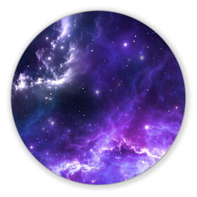 Коврик для мышки круглый с принтом Космическое небо , резина и полиэстер | круглая форма, изображение наносится на всю лицевую часть | арт | белый | бирюзовый | звёзды | космос | облако | розовый | синий | сияние | тёмный | туманность | фиолетовый | яркие цвета