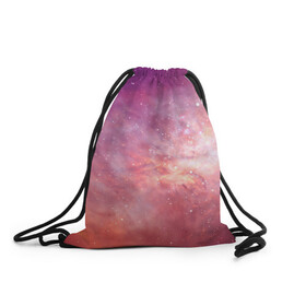 Рюкзак-мешок 3D с принтом Космическое небо , 100% полиэстер | плотность ткани — 200 г/м2, размер — 35 х 45 см; лямки — толстые шнурки, застежка на шнуровке, без карманов и подкладки | арт | желтый | звёзды | космос | облако | оранжевый | розовый | сияние | туманность | фиолетовый | яркие цвета