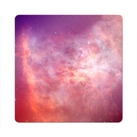 Магнит виниловый Квадрат с принтом Космическое небо , полимерный материал с магнитным слоем | размер 9*9 см, закругленные углы | арт | желтый | звёзды | космос | облако | оранжевый | розовый | сияние | туманность | фиолетовый | яркие цвета
