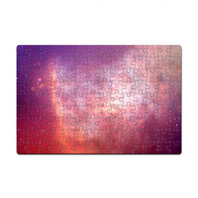 Пазл магнитный 126 элементов с принтом Космическое небо , полимерный материал с магнитным слоем | 126 деталей, размер изделия —  180*270 мм | арт | желтый | звёзды | космос | облако | оранжевый | розовый | сияние | туманность | фиолетовый | яркие цвета