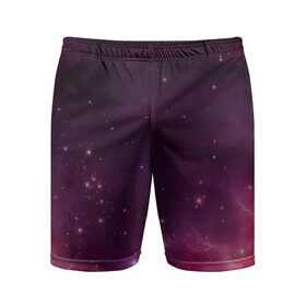 Мужские шорты спортивные с принтом Космическая вспышка ,  |  | арт | желтый | звёзды | космос | красный | облако | розовый | сияние | фиолетовый | яркие цвета