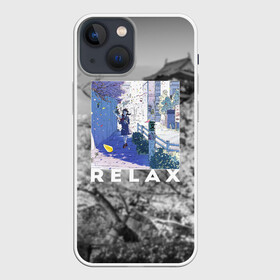 Чехол для iPhone 13 mini с принтом Relax ,  |  | Тематика изображения на принте: аниме | миядзаки | потерялся | сакура | цитаты | япония