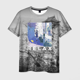 Мужская футболка 3D с принтом Relax , 100% полиэфир | прямой крой, круглый вырез горловины, длина до линии бедер | аниме | миядзаки | потерялся | сакура | цитаты | япония