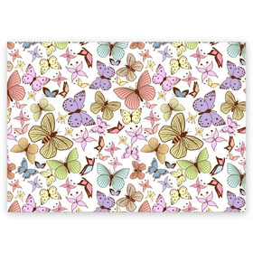 Поздравительная открытка с принтом Яркие бабочки , 100% бумага | плотность бумаги 280 г/м2, матовая, на обратной стороне линовка и место для марки
 | бабочка | бабочки | много бабочек | насекомое | насекомые | разноцветные бабочки | разные | разные бабочки | цветные бабочки