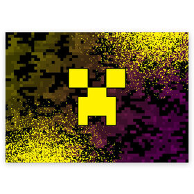 Поздравительная открытка с принтом MINECRAFT / МАЙНКРАФТ , 100% бумага | плотность бумаги 280 г/м2, матовая, на обратной стороне линовка и место для марки
 | craft | creeper | dungeons | game | games | logo | mine | minecraft | miner | rhfan | vfqy | vfqyrhfan | zombie | данжен | зомби | игра | игры | крафт | крипер | лого | логотип | майкрафт | майн | майнкрафт | символ | скфае | ьшту | ьштускфае