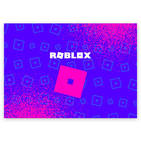 Поздравительная открытка с принтом ROBLOX / РОБЛОКС , 100% бумага | плотность бумаги 280 г/м2, матовая, на обратной стороне линовка и место для марки
 | blocks | blox | game | games | logo | minecraft | mobile | online | roblocks | roblox | robux | studio | блоки | игра | игры | квадрат | квадратик | кщидщч | лого | логотип | майнкрафт | онлайн | роблокс | робукс | символ | символы | студия