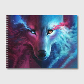 Альбом для рисования с принтом ВЗГЛЯД ВОЛКА , 100% бумага
 | матовая бумага, плотность 200 мг. | animals | wolf | волк | волки | животные | звери | луна | одиночка | хищник