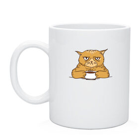 Кружка с принтом Grumpy Cat Coffee , керамика | объем — 330 мл, диаметр — 80 мм. Принт наносится на бока кружки, можно сделать два разных изображения | Тематика изображения на принте: cat | coffee | grumpy | hot | kitten | kitty | pussycat | ароматный | горячий | грампи | злой | киса | кот | котик | котэ | кофе | кофеек | кошка | кружка | милый | не выспался | недовольный | прикол | сердитый | сонный | чашка