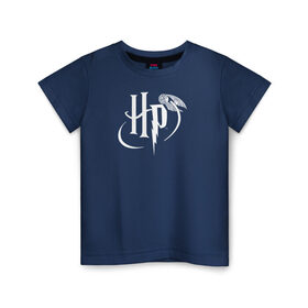 Детская футболка хлопок с принтом Harry Potter White Logo , 100% хлопок | круглый вырез горловины, полуприлегающий силуэт, длина до линии бедер | harry potter | vdosadir | гарри поттер | джоан роулинг