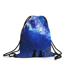 Рюкзак-мешок 3D с принтом Ночное  Небо , 100% полиэстер | плотность ткани — 200 г/м2, размер — 35 х 45 см; лямки — толстые шнурки, застежка на шнуровке, без карманов и подкладки | blue | sky | башни | звездное небо | звезды | космическое | красота | небо | ночь | синий