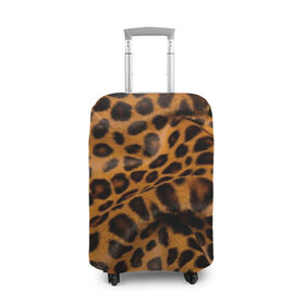 Чехол для чемодана 3D с принтом Леопард , 86% полиэфир, 14% спандекс | двустороннее нанесение принта, прорези для ручек и колес | животные | кошки | леопард