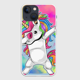 Чехол для iPhone 13 mini с принтом UNICORN DABBING ,  |  | dabbing | unicorn | деб | единорог | радуга | танец | флекс