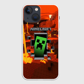 Чехол для iPhone 13 mini с принтом MINECRAFT ,  |  | craft | creeper | dungeon | dungeons | earth | game | logo | mine | minecraft | minecraft dungeons | mobile | online | дунгеонс | земля | зомби | игра | крипер | лого | майкрафт | майнкрафт | онлайн | подземелье