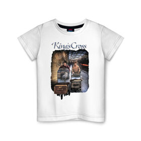 Детская футболка хлопок с принтом Kings Cross , 100% хлопок | круглый вырез горловины, полуприлегающий силуэт, длина до линии бедер | harry potter | kings cross station | vdosadir | вокзал кингс кросс | гарри поттер | джоан роулинг | платформа