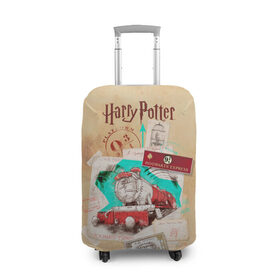 Чехол для чемодана 3D с принтом Harry Potter Hogwarts Express , 86% полиэфир, 14% спандекс | двустороннее нанесение принта, прорези для ручек и колес | harry potter | kings cross station | vdosadir | вокзал кингс кросс | гарри поттер | джоан роулинг | платформа