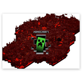 Поздравительная открытка с принтом MINECRAFT , 100% бумага | плотность бумаги 280 г/м2, матовая, на обратной стороне линовка и место для марки
 | craft | creeper | dungeon | dungeons | earth | game | logo | mine | minecraft | minecraft dungeons | mobile | online | дунгеонс | земля | зомби | игра | крипер | лого | майкрафт | майнкрафт | онлайн | подземелье