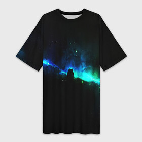 Платье-футболка 3D с принтом DEEP SPACE ,  |  | galaxy | nasa | nebula | space | star | абстракция | вселенная | галактика | звезда | звезды | космический | наса | планеты