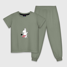 Детская пижама хлопок с принтом Муми-мама , 100% хлопок |  брюки и футболка прямого кроя, без карманов, на брюках мягкая резинка на поясе и по низу штанин
 | moomins | муми мама | муми тролли