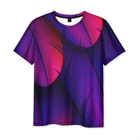 Мужская футболка 3D с принтом Tropics , 100% полиэфир | прямой крой, круглый вырез горловины, длина до линии бедер | purple | абстрактный | абстракция | геометрический рисунок | геометрия | индиго | корея | кружево | листья | лого | неон | неоновая | неоновое | неоновые листья | неоновый | пальмы | рисунок | текстура