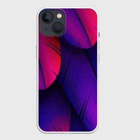 Чехол для iPhone 13 с принтом Tropics ,  |  | purple | абстрактный | абстракция | геометрический рисунок | геометрия | индиго | корея | кружево | листья | лого | неон | неоновая | неоновое | неоновые листья | неоновый | пальмы | рисунок | текстура