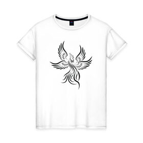 Женская футболка хлопок с принтом Птица Феникс , 100% хлопок | прямой крой, круглый вырез горловины, длина до линии бедер, слегка спущенное плечо | алхимия | дельта | заговор | иллюминаты | масонство | масоны | наблюдение | наугольник | символы | циркуль | эзотерика