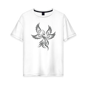 Женская футболка хлопок Oversize с принтом Птица Феникс , 100% хлопок | свободный крой, круглый ворот, спущенный рукав, длина до линии бедер
 | алхимия | дельта | заговор | иллюминаты | масонство | масоны | наблюдение | наугольник | символы | циркуль | эзотерика