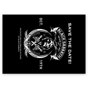 Поздравительная открытка с принтом The End World Tour , 100% бумага | плотность бумаги 280 г/м2, матовая, на обратной стороне линовка и место для марки
 | black sabbath | black sabbath 