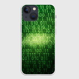 Чехол для iPhone 13 mini с принтом Двоичный код ,  |  | it | двоичный код | информация | код | кодерам | кодеру | программирование | программисту | технологии