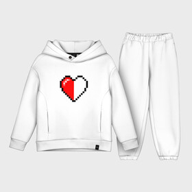 Детский костюм хлопок Oversize с принтом Майнкрафт серце ,  |  | minecraft | любовь | майнкрафт | пиксель | половинка | сердце