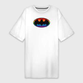 Платье-футболка хлопок с принтом Batman Logo ,  |  | batman | dc pride | justice league | pride | vdosadir | бэтмен | лига справедливости | прайд | радуга
