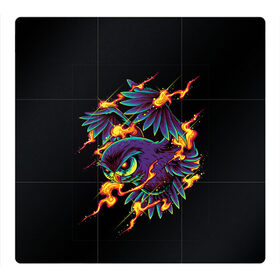 Магнитный плакат 3Х3 с принтом Огненная Сова , Полимерный материал с магнитным слоем | 9 деталей размером 9*9 см | искры | огонь | потерялся | птица | сова