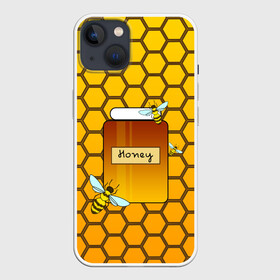 Чехол для iPhone 13 с принтом Сладкий мёд ,  |  | желтый | мед | насекомое | пчела | сладкий | соты | улей