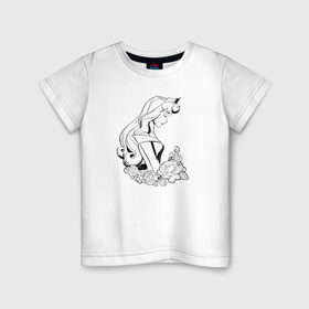 Детская футболка хлопок с принтом Sleeping Beauty , 100% хлопок | круглый вырез горловины, полуприлегающий силуэт, длина до линии бедер | aurora | disney princess | sleeping beauty | vdkimel | аврора | спящая красавица