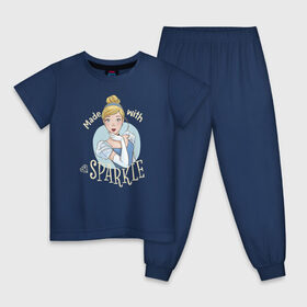 Детская пижама хлопок с принтом Золушка , 100% хлопок |  брюки и футболка прямого кроя, без карманов, на брюках мягкая резинка на поясе и по низу штанин
 | Тематика изображения на принте: cinderella | disney princess | vdkimel | золушка