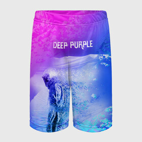 Детские спортивные шорты 3D с принтом Deep Purple ,  100% полиэстер
 | пояс оформлен широкой мягкой резинкой, ткань тянется
 | Тематика изображения на принте: 21 | deep purple | альбом | боб эзрин | рок группа