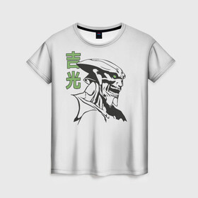 Женская футболка 3D с принтом  Yoshimitsu Tekken  , 100% полиэфир ( синтетическое хлопкоподобное полотно) | прямой крой, круглый вырез горловины, длина до линии бедер | game | jin | king | playstation | samurai | teken | tekken | yoshimitsu | боец | джин | ёсимицу | ёшимитсу | ёшимицу | железный | игра | иерглифы | йошимитсу | йошимицу | кинг | кулак | олдскул | плэйстэйшн | самурай | текен | теккен